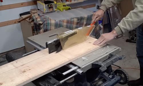 Rustic Hallway Table cutting with a table saw