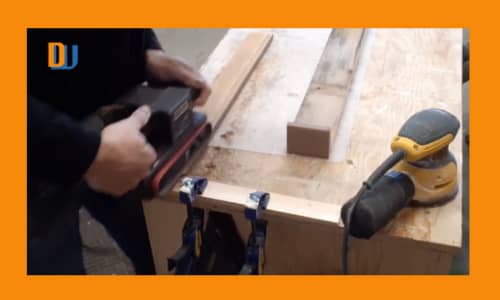 Wood box centerpiece sanding wood