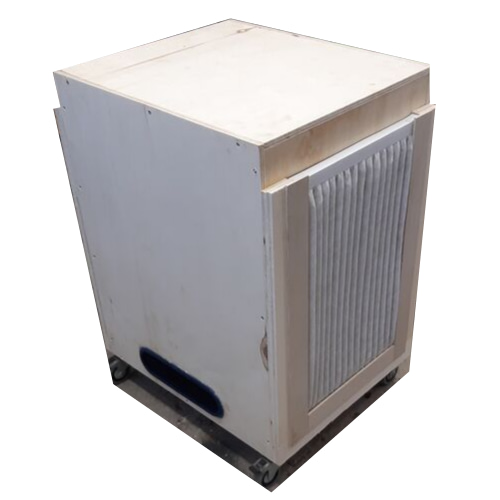 Outside of the shop air filtration cabinet with air blower output