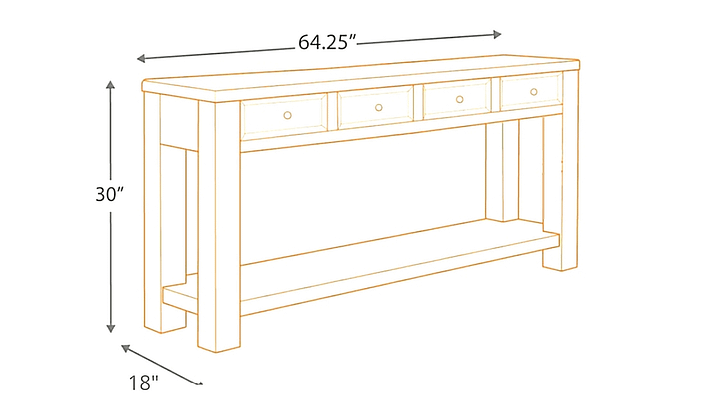 4 drawer console table