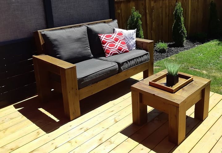 Outdoor Loveseat made from reclaimed wood